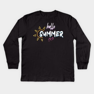 goodbye school hello summer vibes Kids Long Sleeve T-Shirt